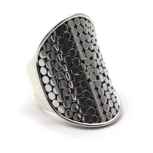 R175 KALA .925 Sterling Silver Ring With Classic Bali Dots