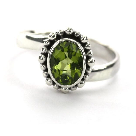Sterling silver and peridot ring.