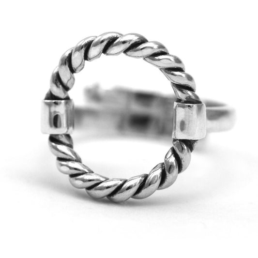 R302 SURA Adjustable .925 Sterling Silver Ring With Twisted Cable Design