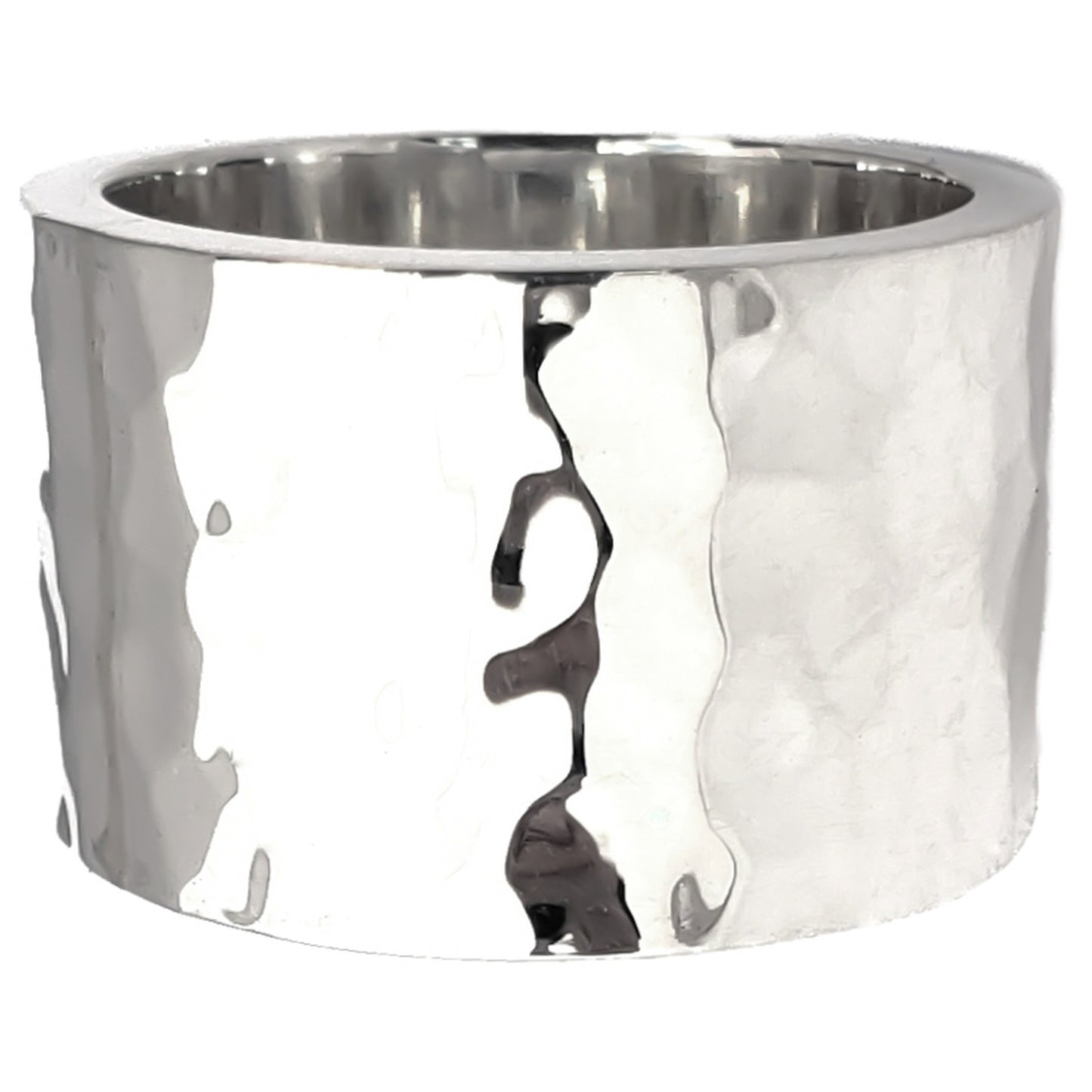 R050 DASA .925 Sterling Silver Hammered Wide Band Ring