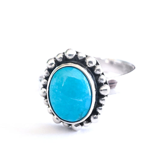 R004TQ LIMITED .925 Sterling Silver Adjustable Turquoise Ring