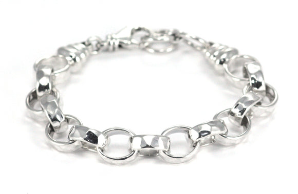 B049 DASA Hammered Chunky Link Bracelet