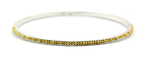 B299G INDA Hand Beaded Bangle Bracelet with 18k Gold Verimeil