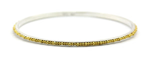 B299G INDA Hand Beaded Bangle Bracelet with 18k Gold Verimeil