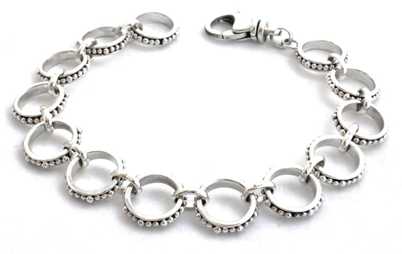 B300 INDA Hand Beaded Ring Link Bracelet