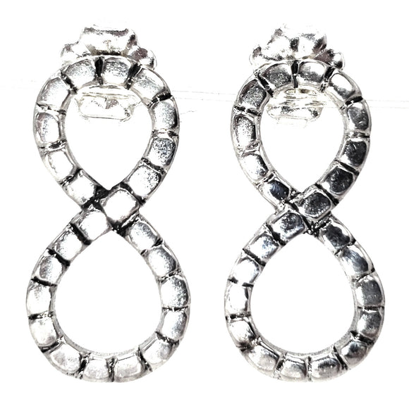 E888 KALA .925 Sterling Silver Infinity Figure Eight Bali Earrings