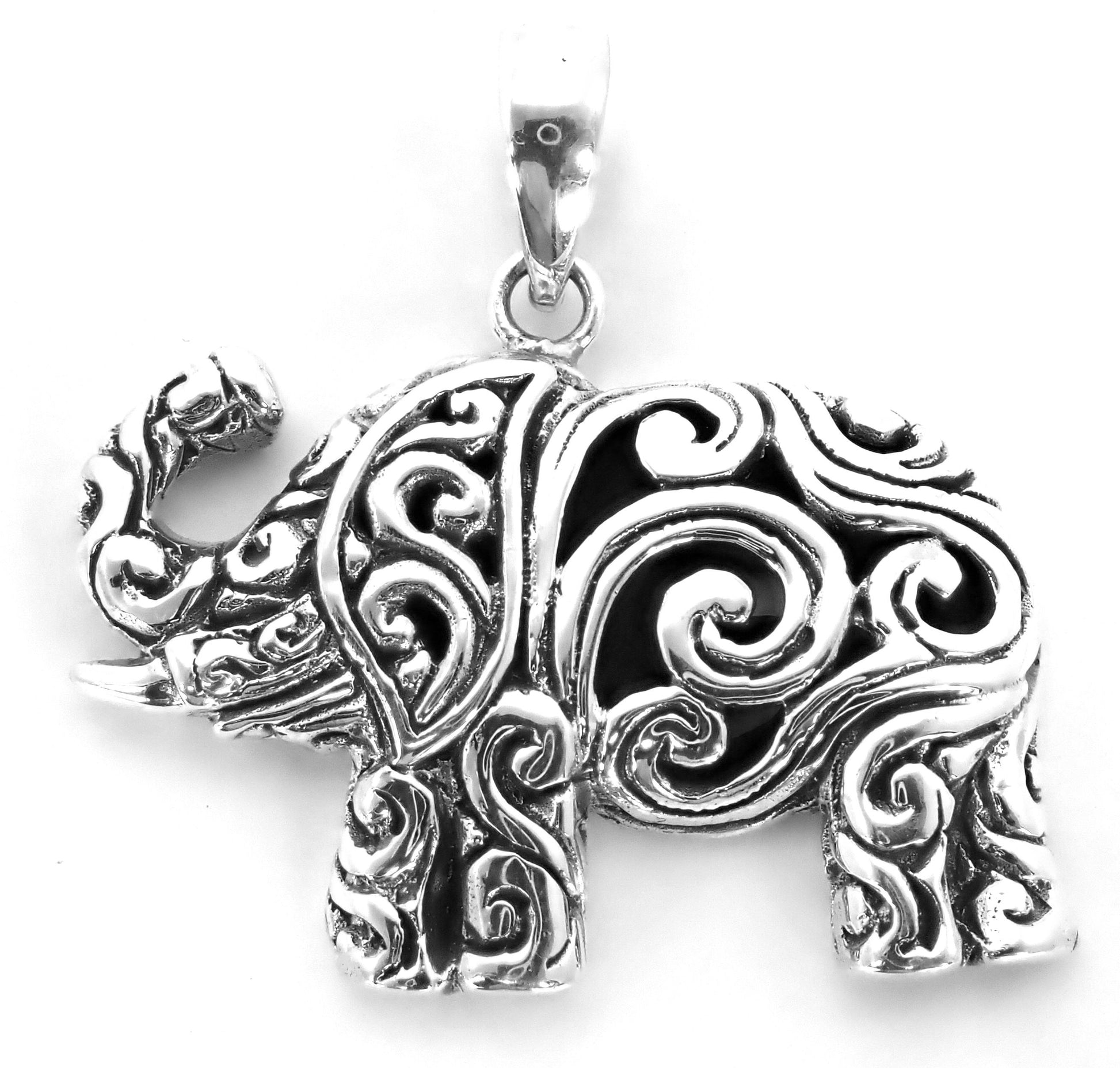 Sterling silver elephant pendant.